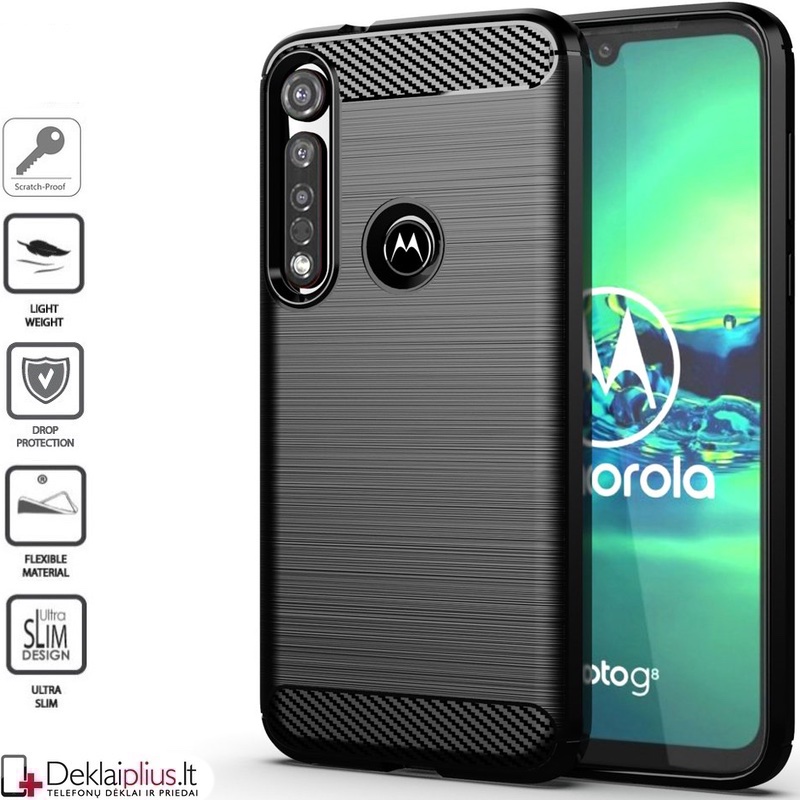 Silikoninis Carbon dėklas - juodas (Motorola MOTO G8 PLUS) Silikoninis Carbon dėklas - juodas (Motorola MOTO G8 PLUS)